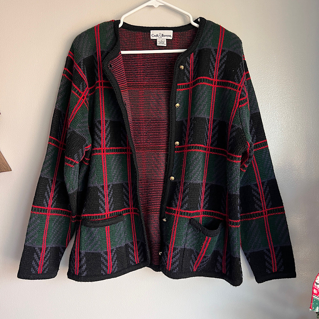 Vintage Croft & Barrow Plaid Sweater