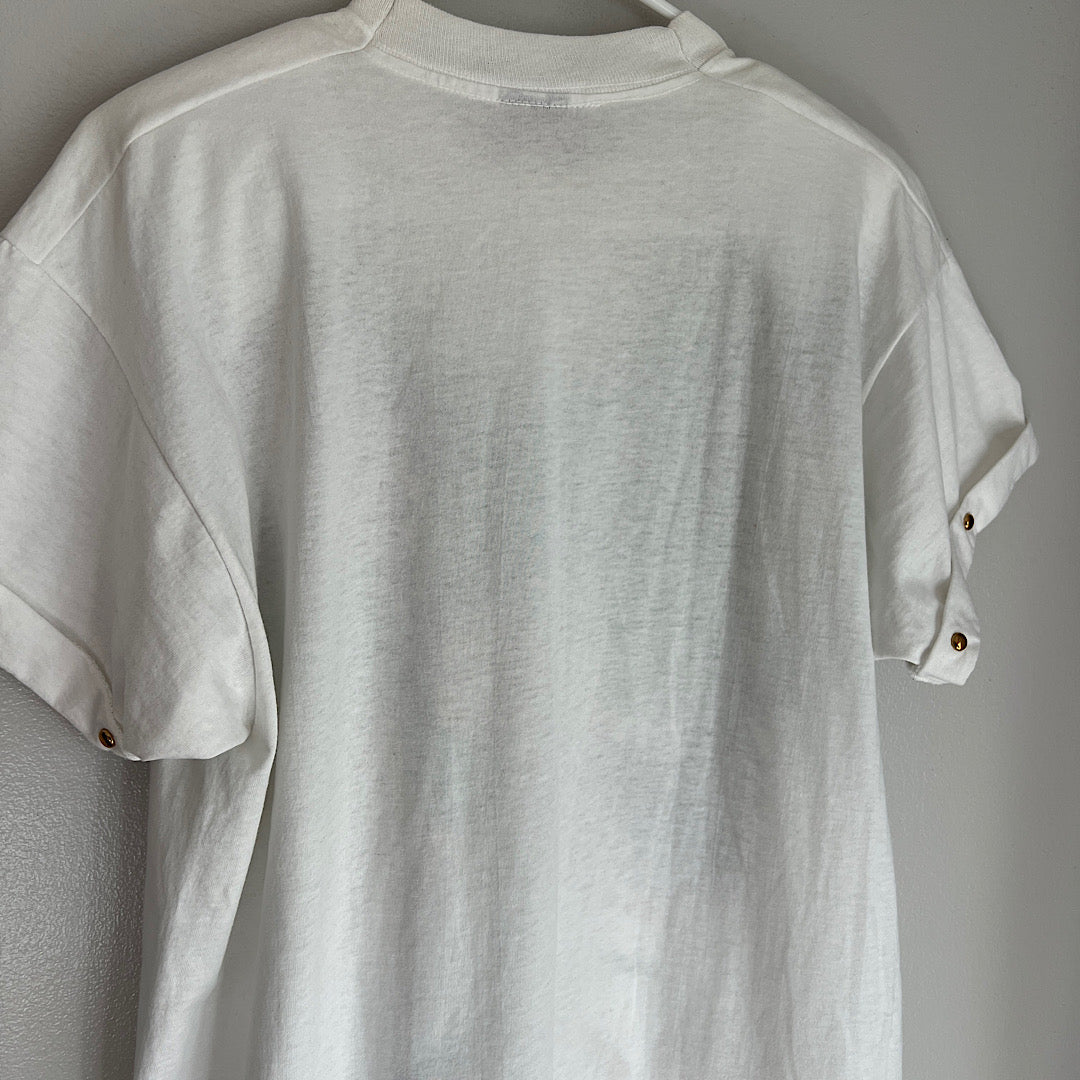 Vintage 90s PGB by Gepetto Leopard Jungle Studded Rhinestone Graphic Tee