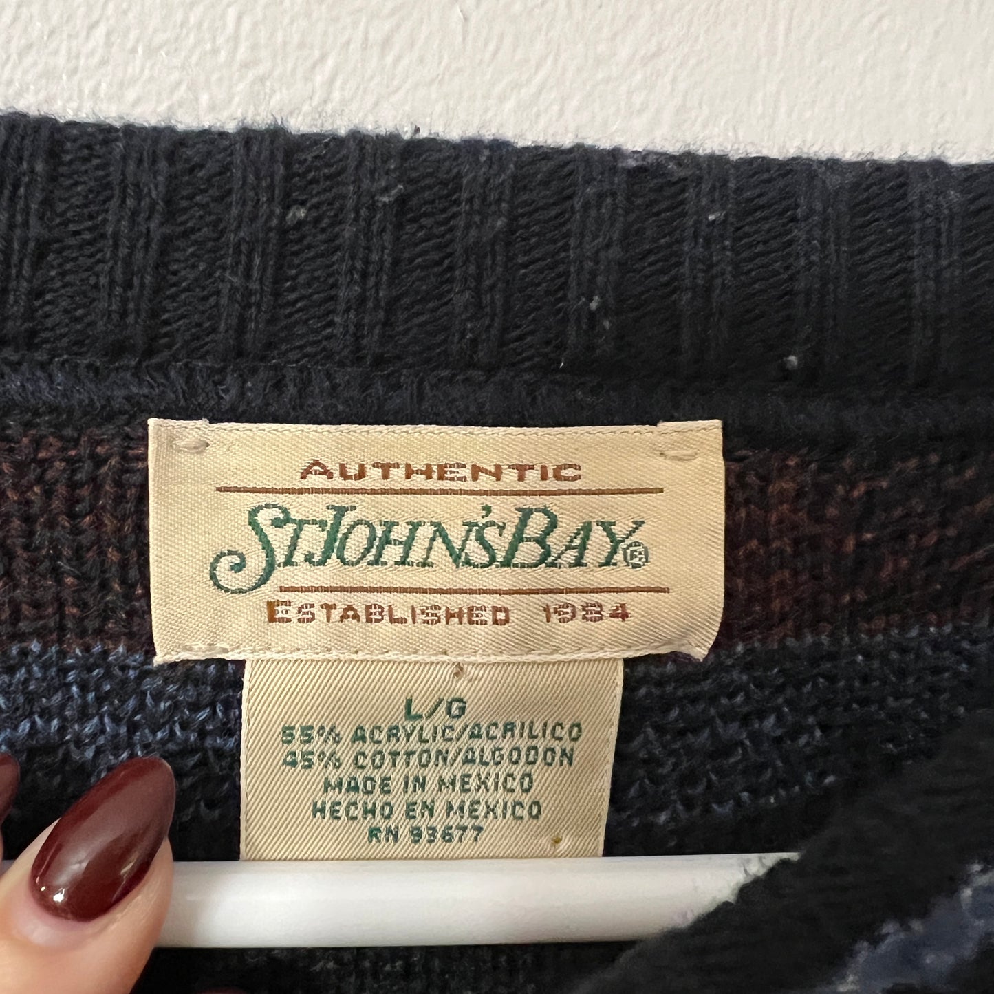 Vintage St. John's Bay Plaid Sweater