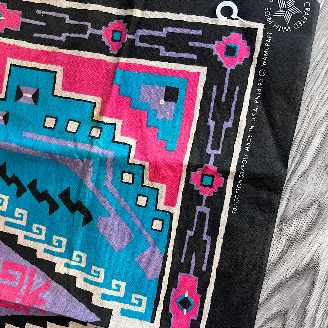 Vintage Wamcraft Made in USA Tribal Print Scarf Bandana