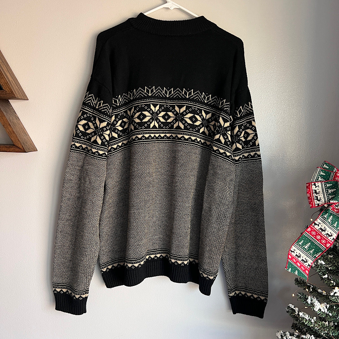 Vintage Fair Isle Zip Sweater