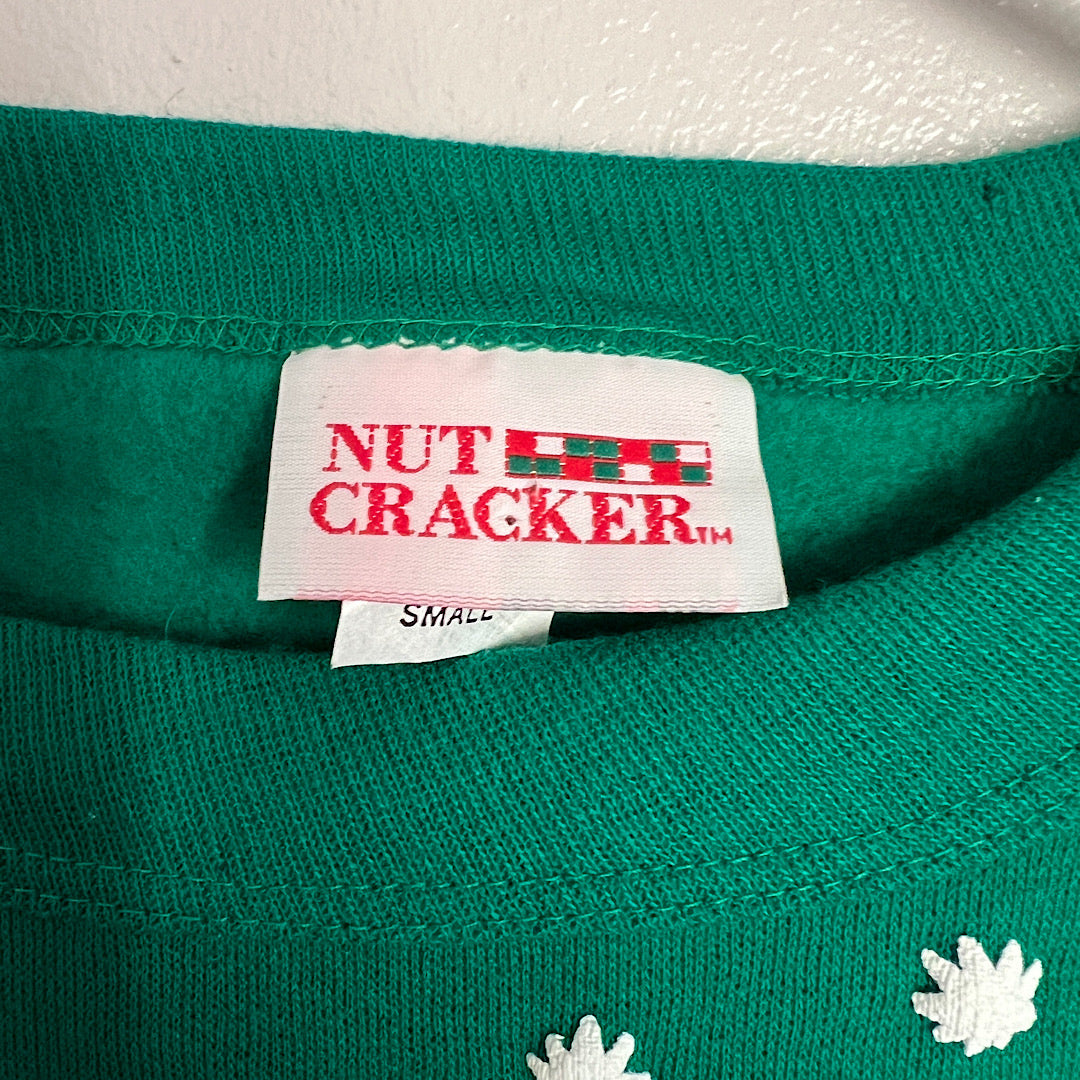 Vintage '90s Nutcracker Snowman Hearts Christmas Sweatshirt Made in USA