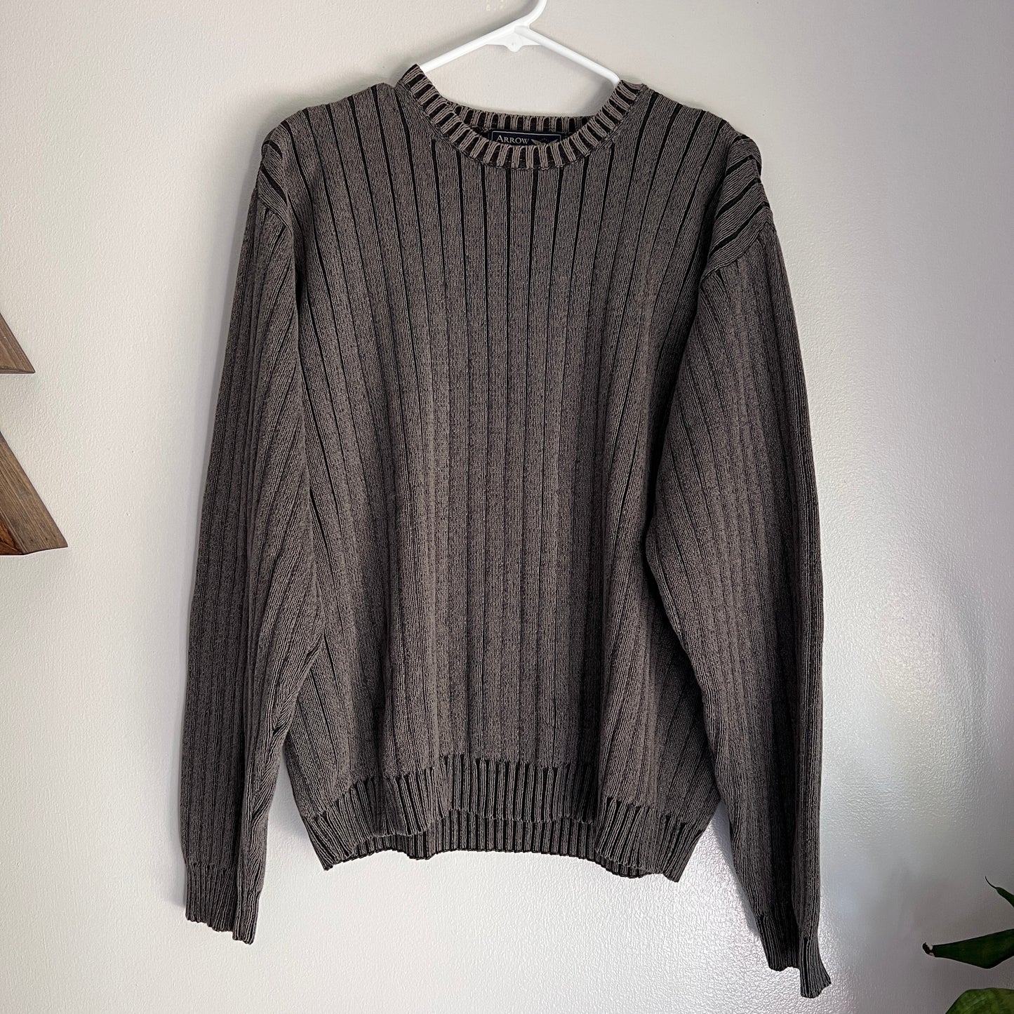 Vintage Arrow Striped Charcoal Sweater