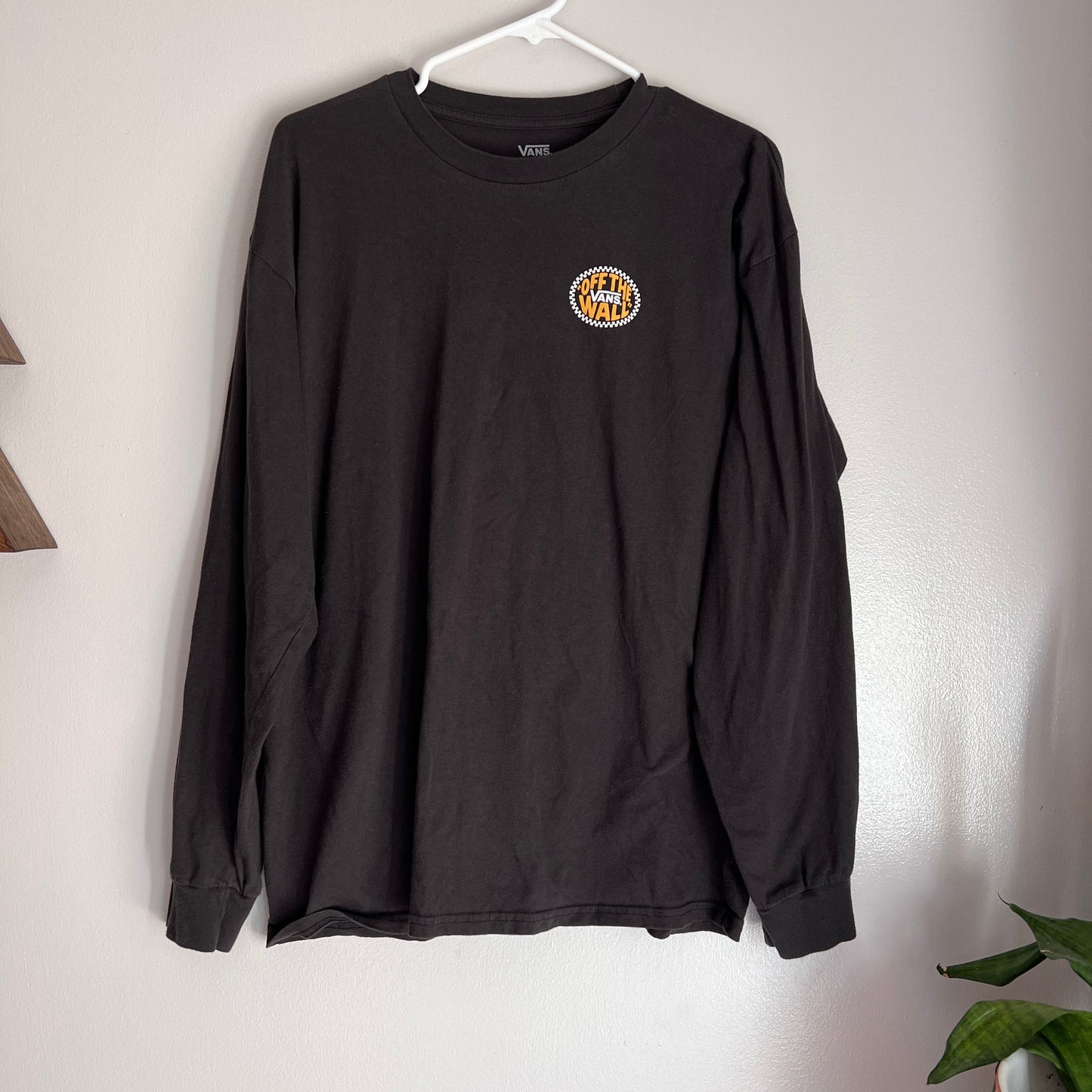 Vans Checkerboard Logo Black & Yellow Long Sleeve Tee