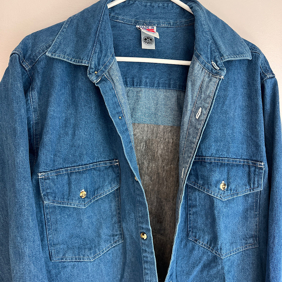 Vintage Embossed American Original Western Brand Denim Shacket
