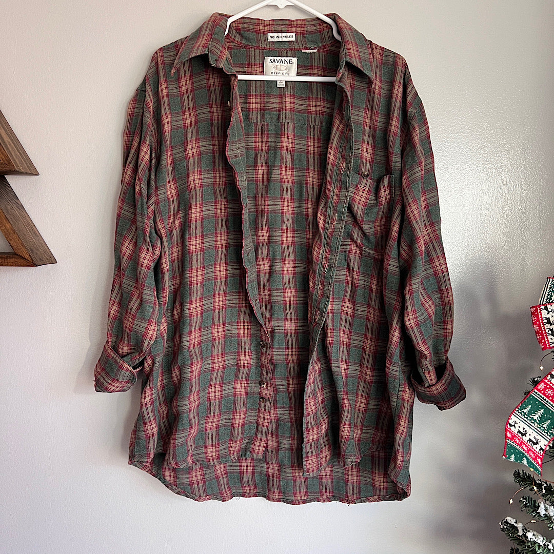 Vintage Savane Plaid Button Shirt