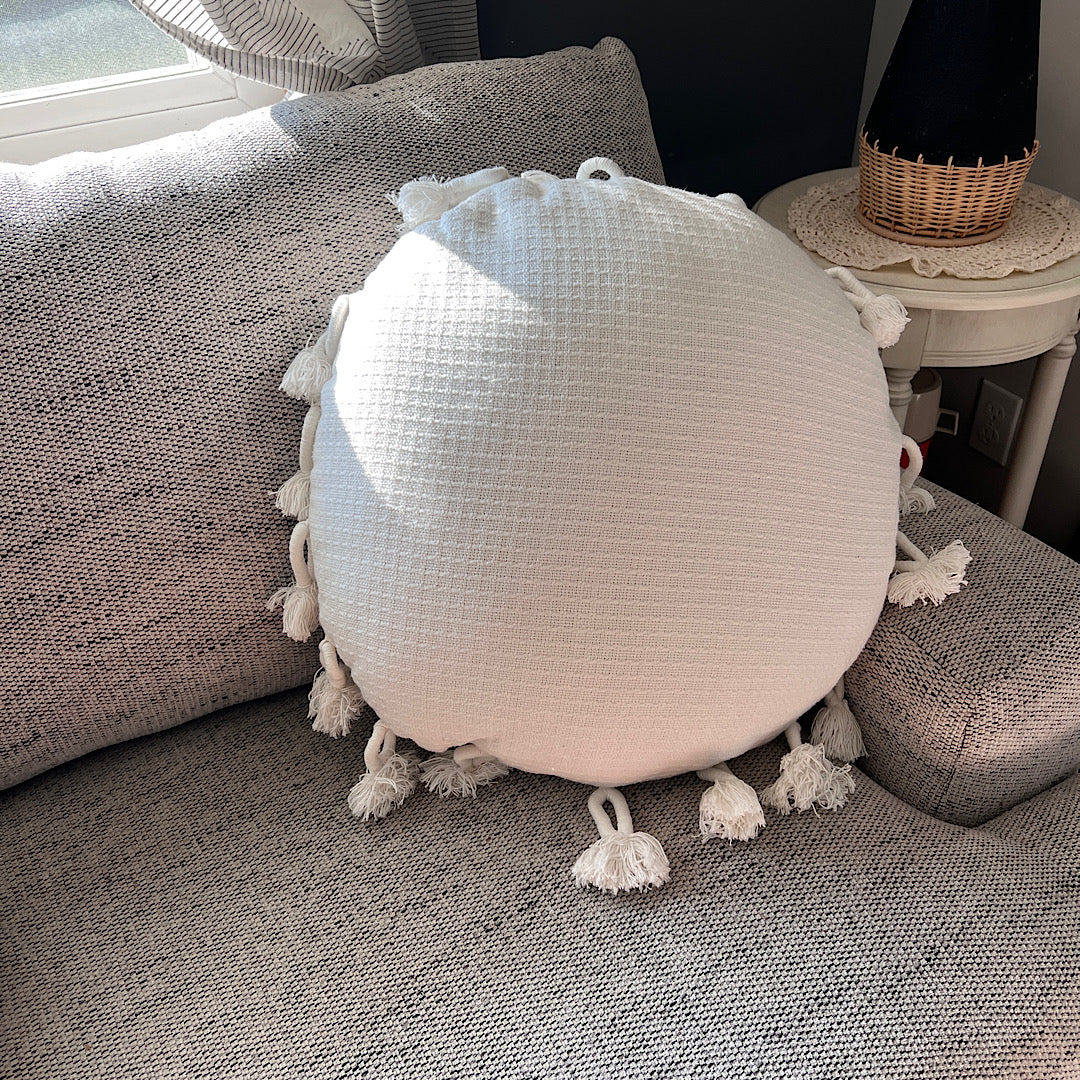 XL Round Pillow with Tassels - LOCAL PICKUP ONLY