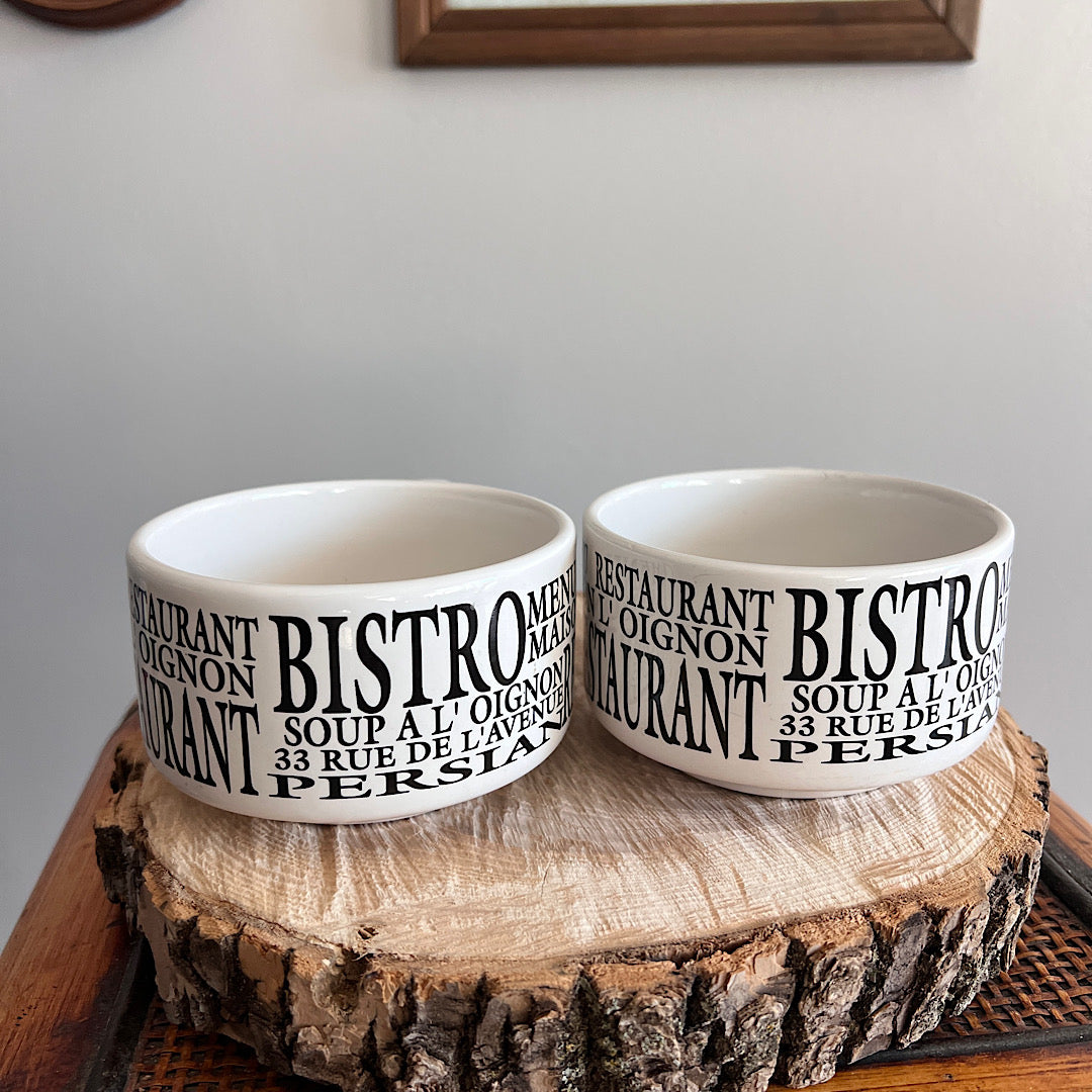Vintage HH French Bistro Ceramic Soup Mugs
