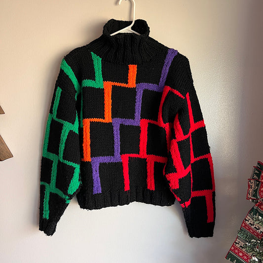 Vintage Virginia King Original Geo Color Sweater