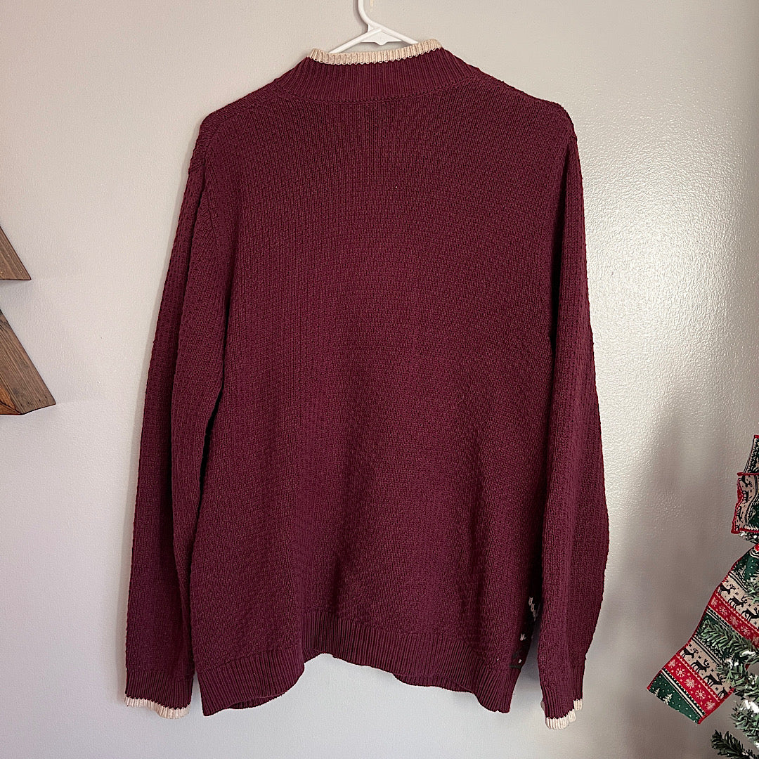 Vintage NorthCrest Fair Isle Zip Sweater
