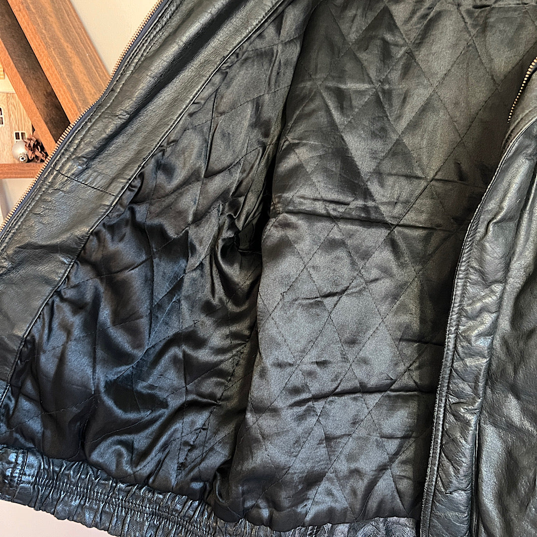 Vintage Expressions Contemporary Black Leather Jacket