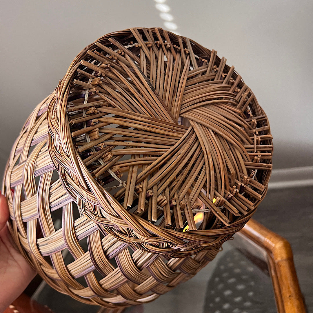 Vintage Wicker Woven Plant Basket - Large