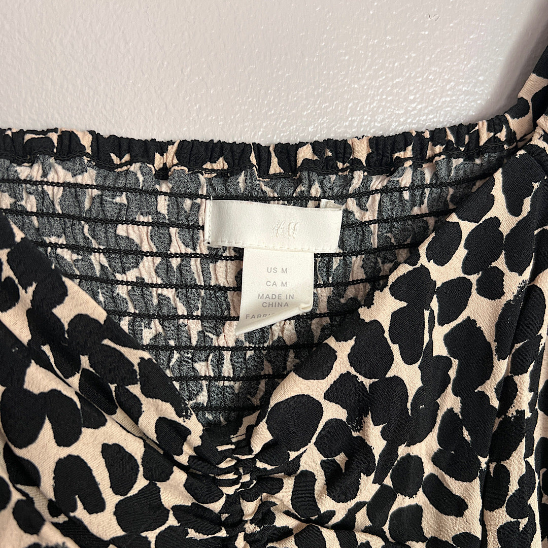 H&M Printed Black & Cream Top
