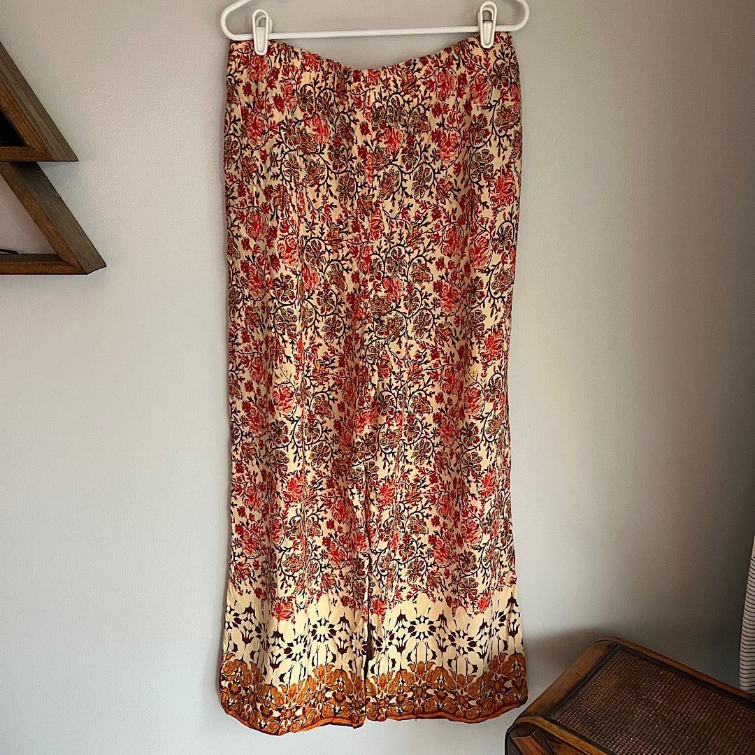 Joie Hi-Rise Flowy Patterned Wide Leg Pants