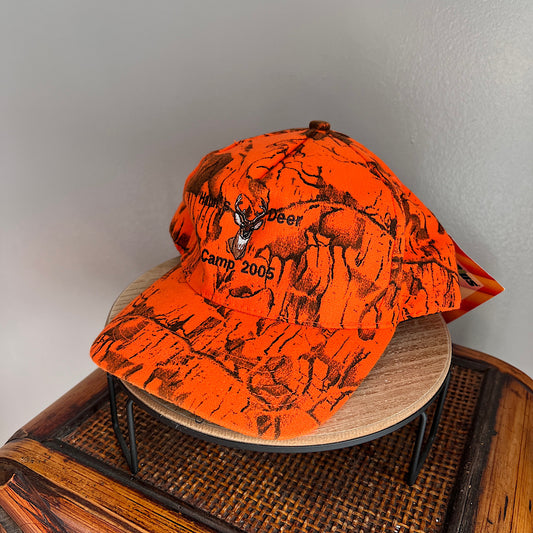 Deer Camp '05 Youth Orange Camo Hat