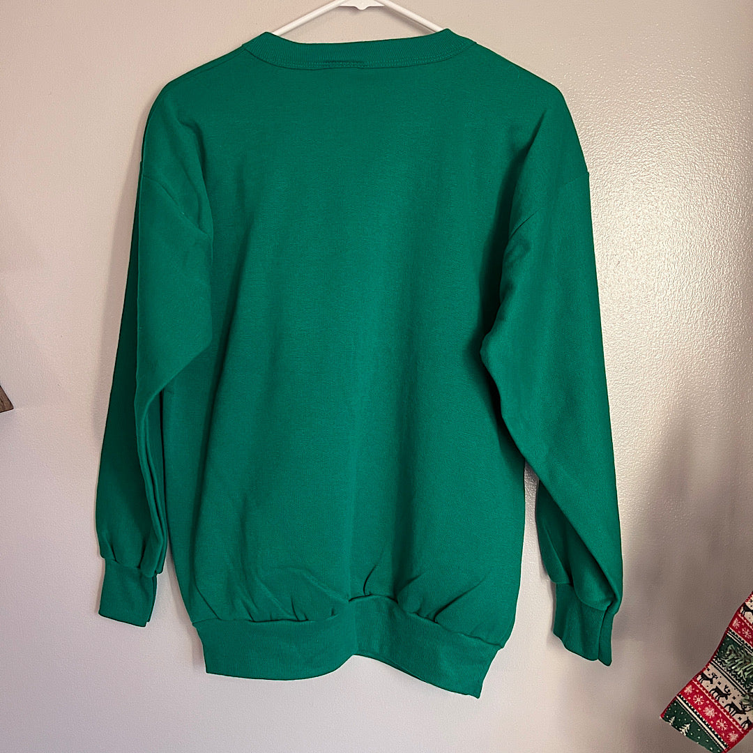 Vintage '90s Nutcracker Snowman Hearts Christmas Sweatshirt Made in USA