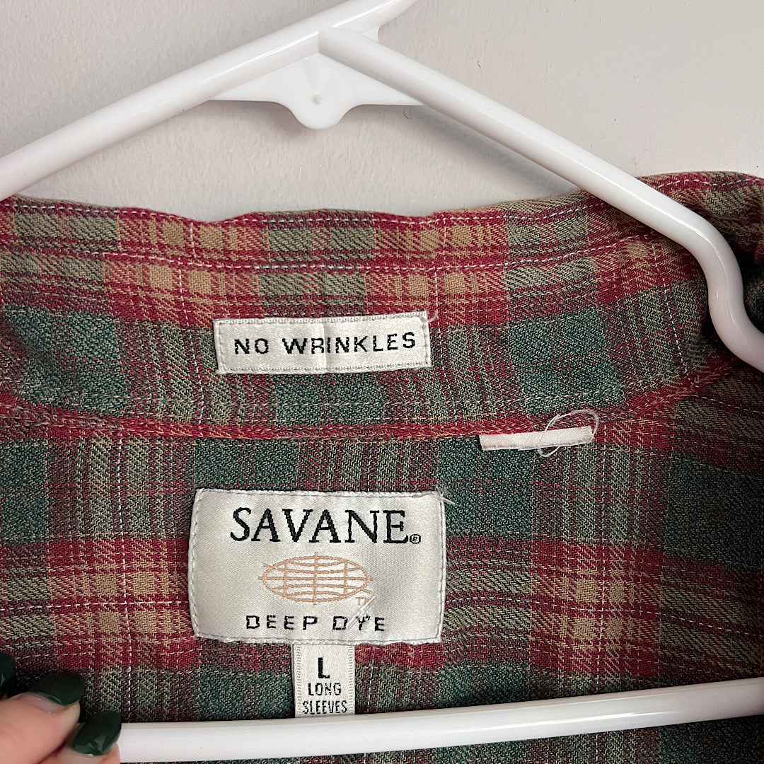Vintage Savane Plaid Button Shirt