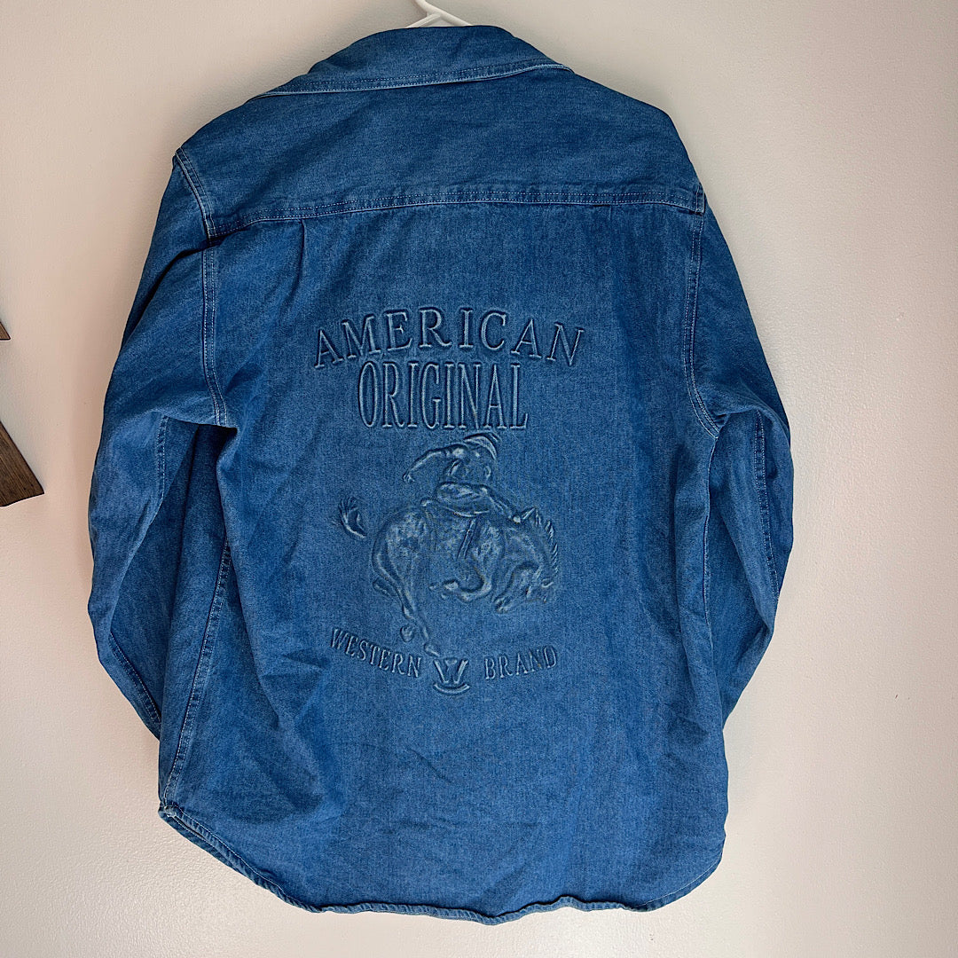 Vintage Embossed American Original Western Brand Denim Shacket