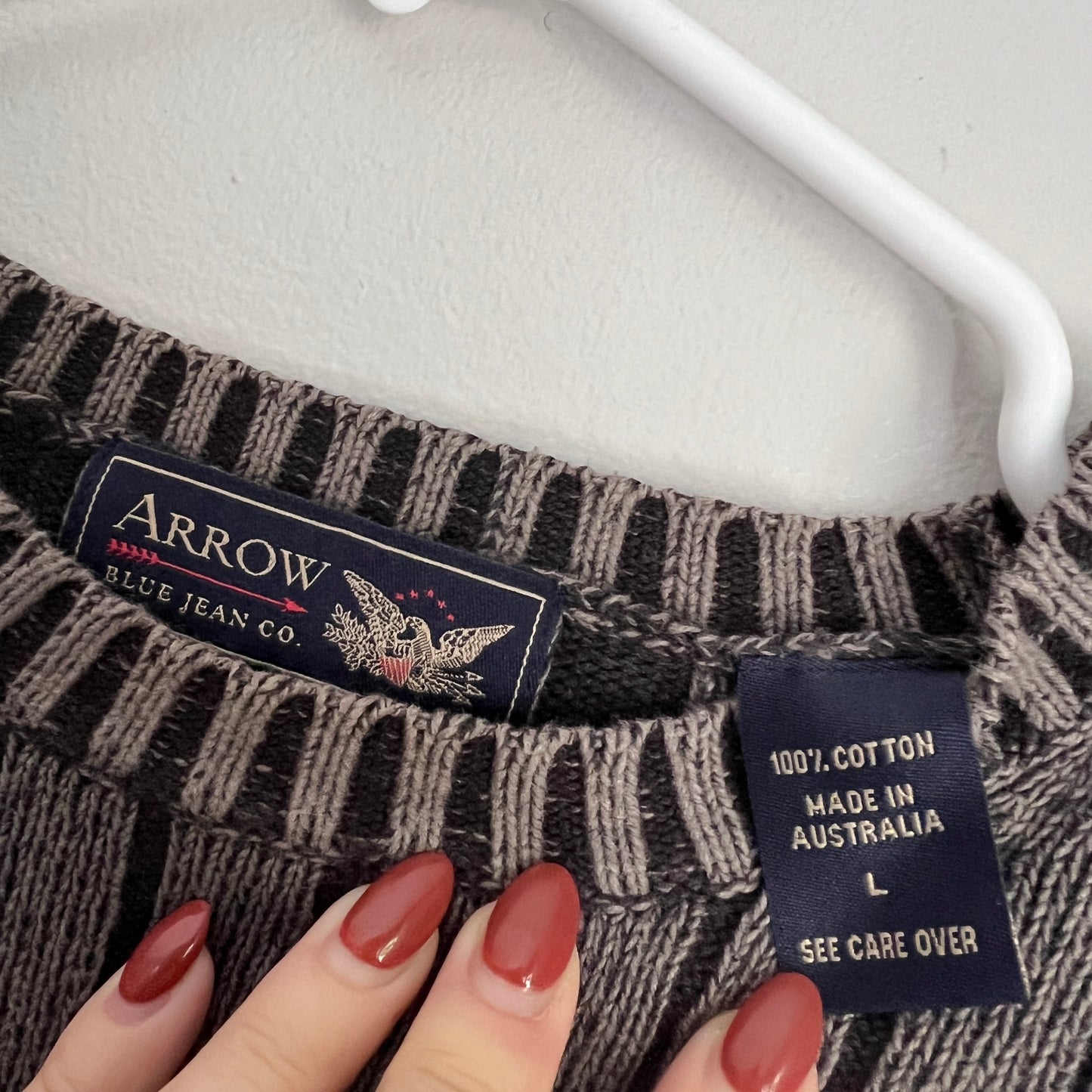 Vintage Arrow Striped Charcoal Sweater
