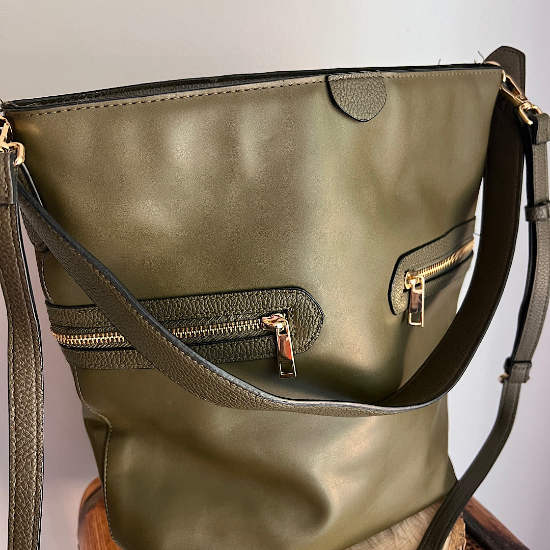 Green Bucket Shoulder Bag Purse