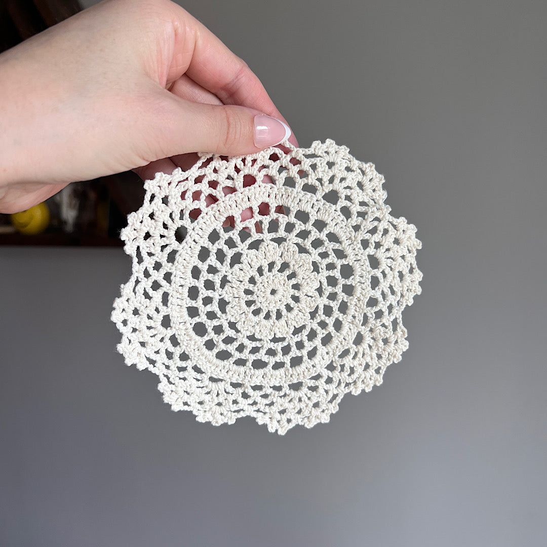 Vintage Handmade Lace Doily Coaster
