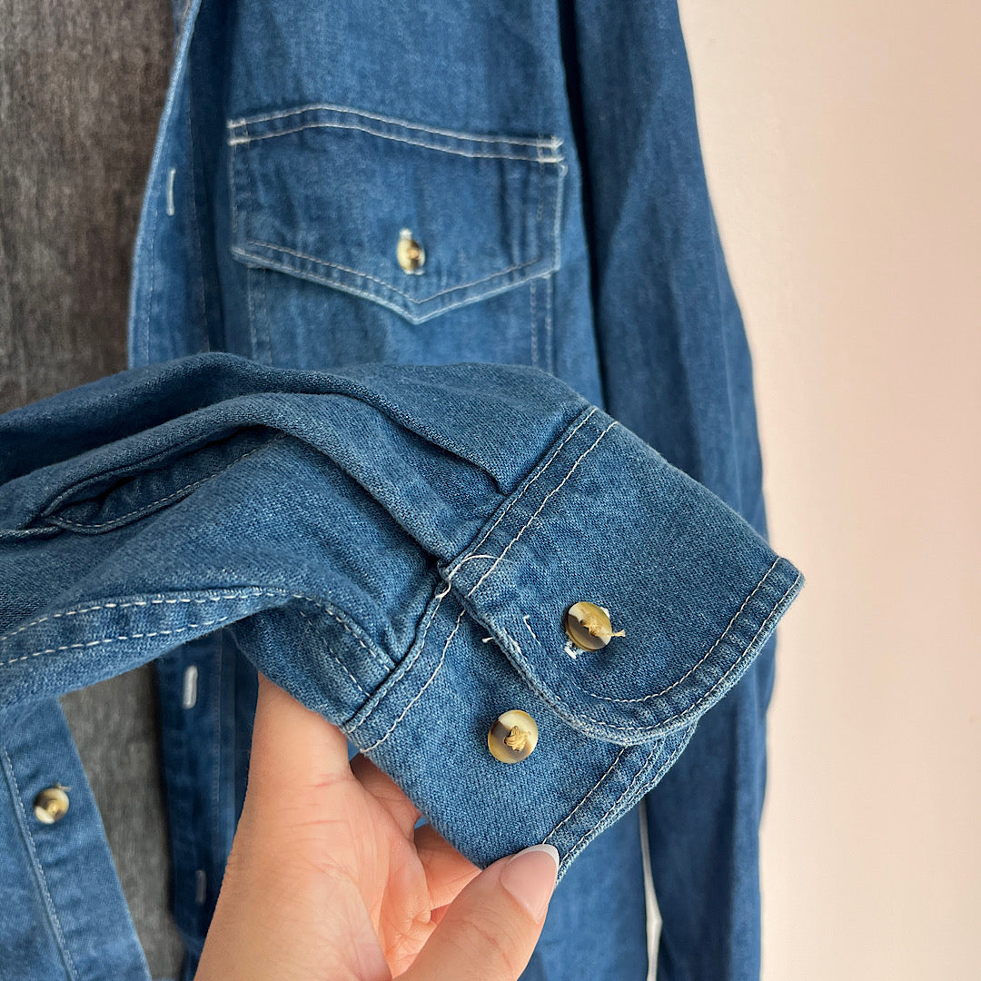 Vintage Embossed American Original Western Brand Denim Shacket