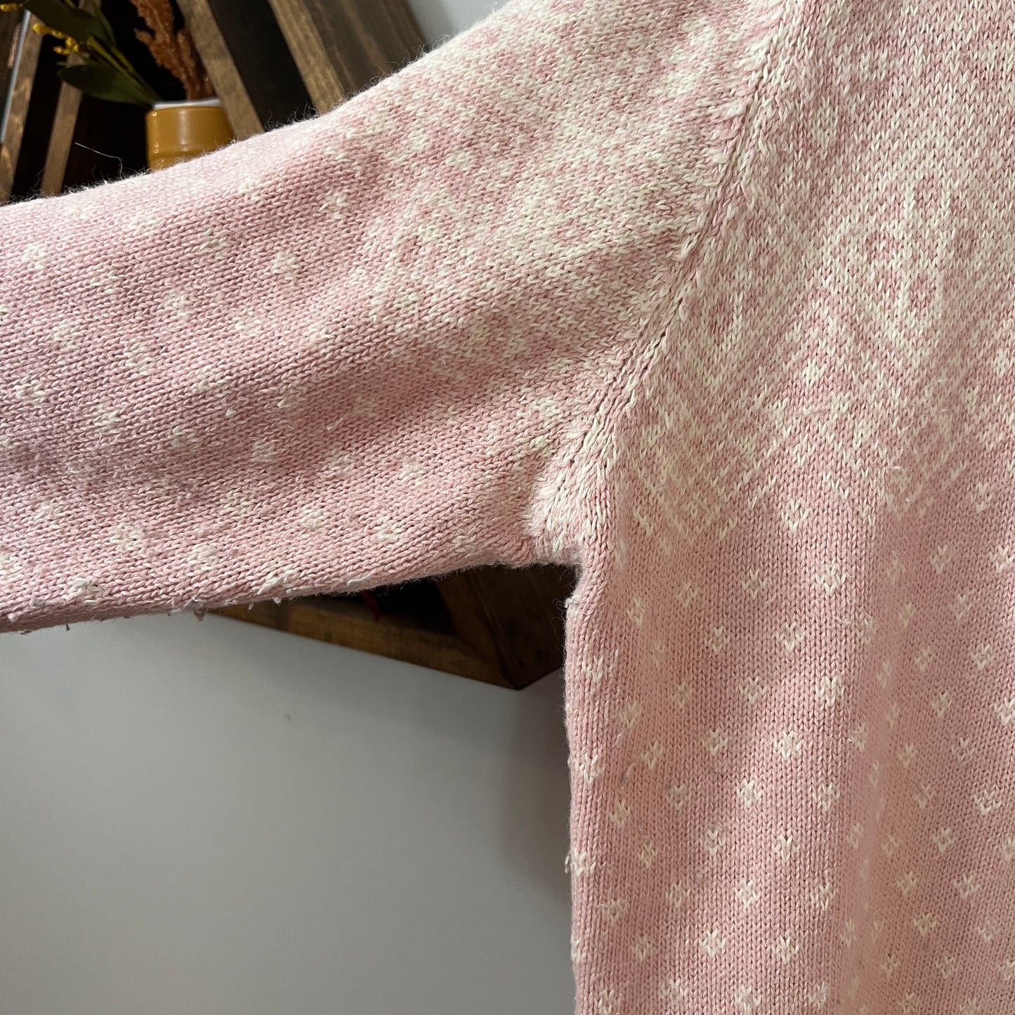 Vintage Sag Harbor Fair Isle Knit Zip Up Sweater