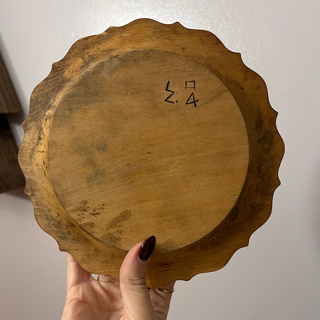 Vintage Ornate Carved Wooden Tray