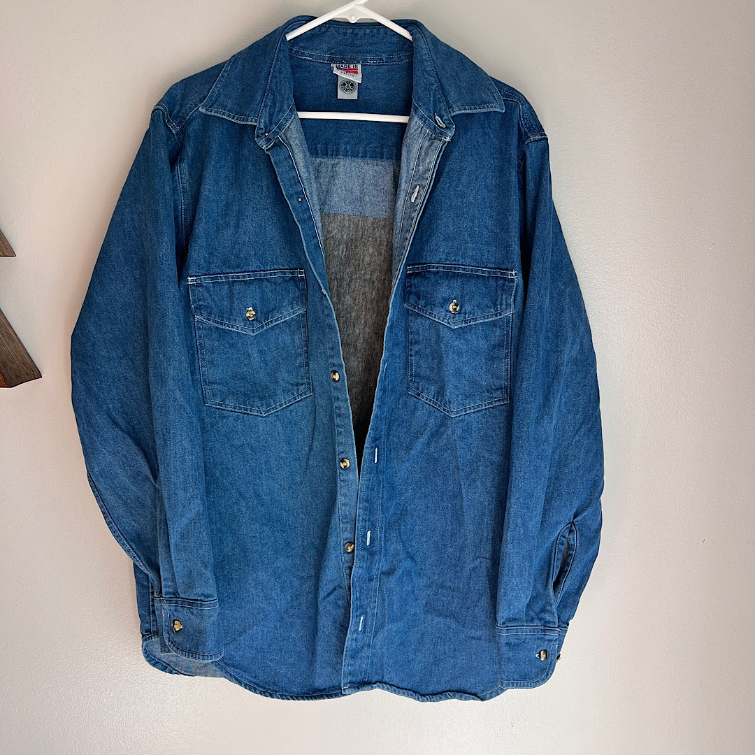 Vintage Embossed American Original Western Brand Denim Shacket