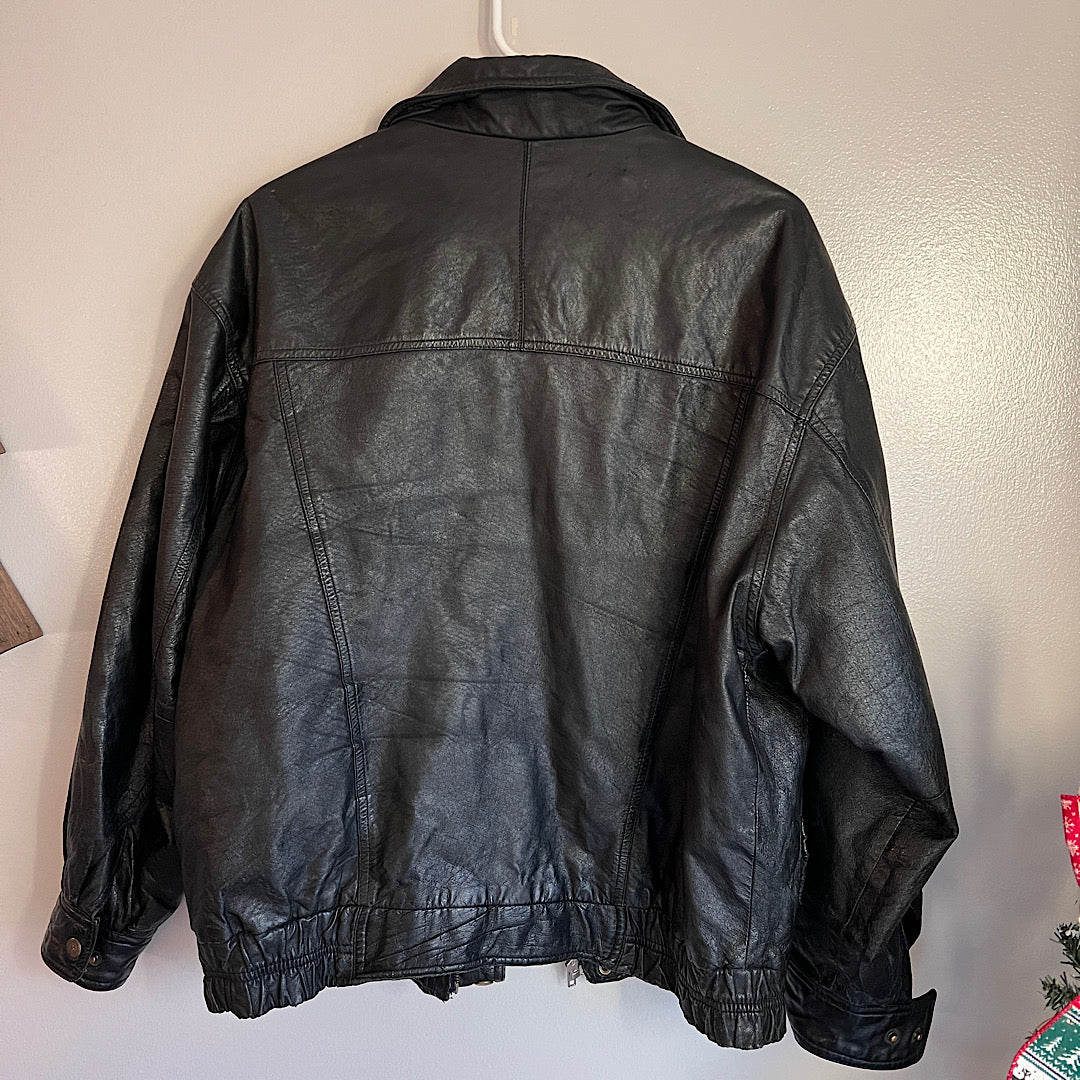 Vintage Expressions Contemporary Black Leather Jacket