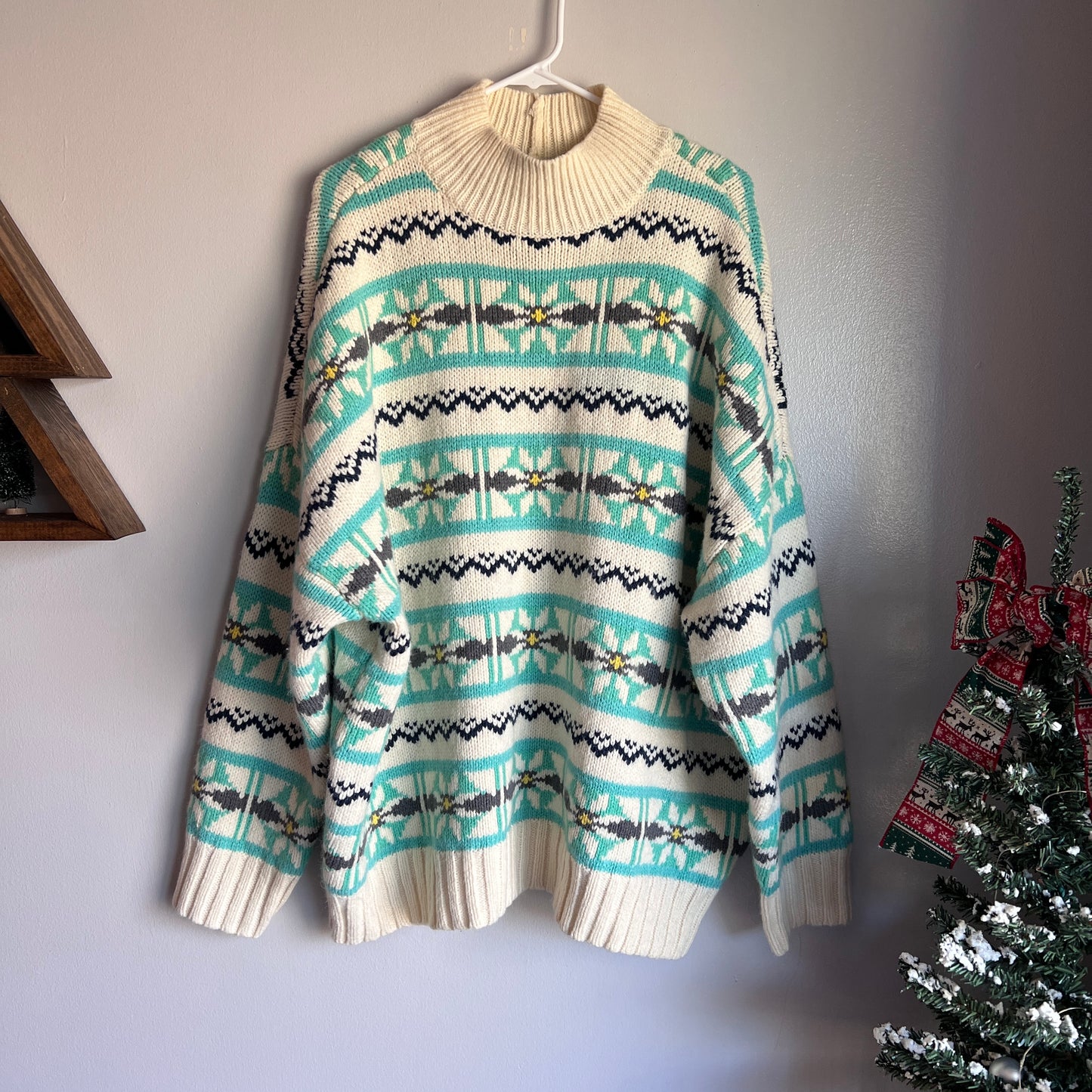 American Eagle Fair Isle Mock Neck Sweater