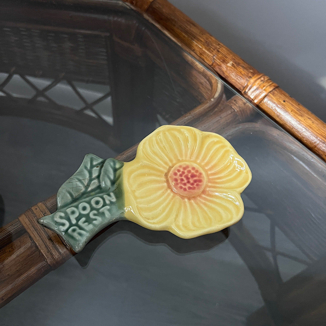 Vintage Flower Ceramic Spoon Rest