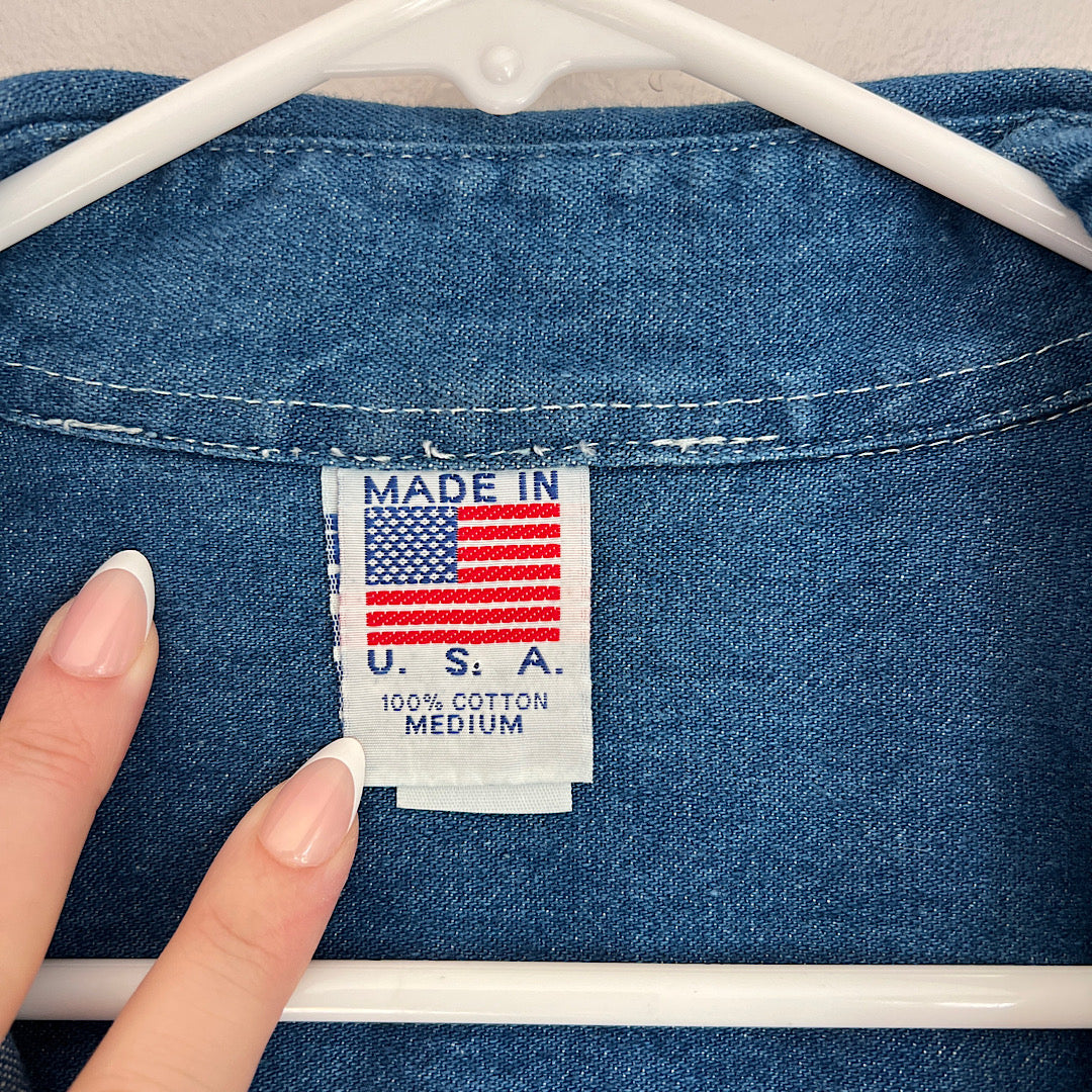 Vintage Embossed American Original Western Brand Denim Shacket