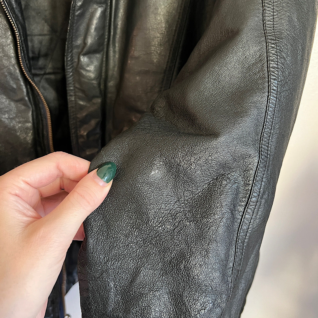 Vintage Expressions Contemporary Black Leather Jacket