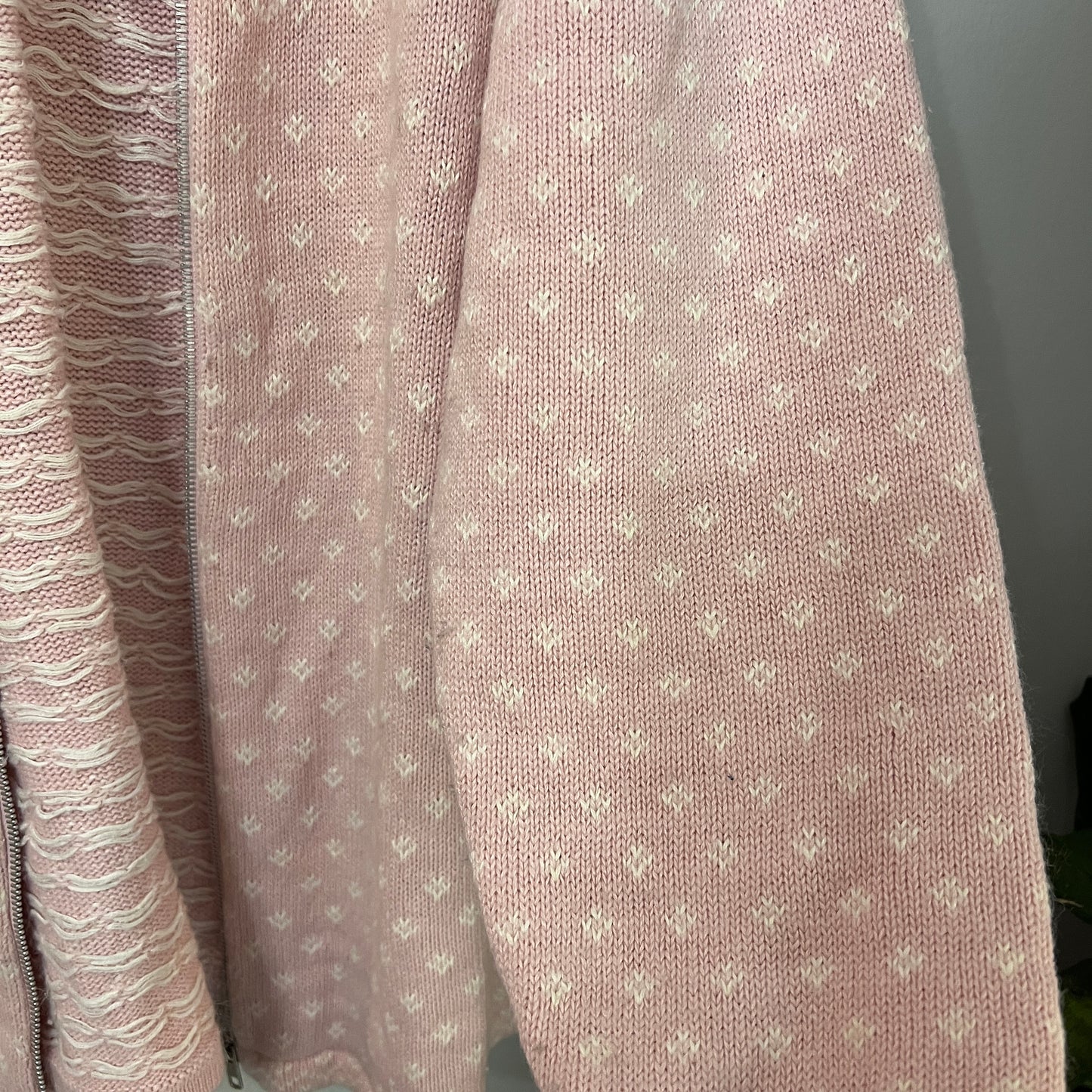 Vintage Sag Harbor Fair Isle Knit Zip Up Sweater