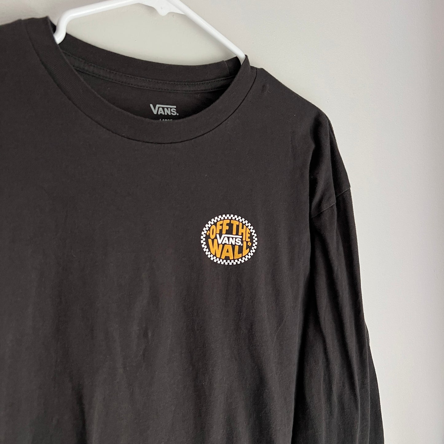 Vans Checkerboard Logo Black & Yellow Long Sleeve Tee
