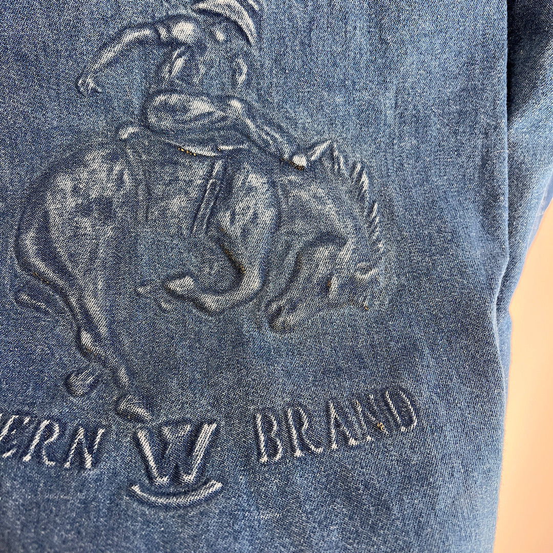 Vintage Embossed American Original Western Brand Denim Shacket