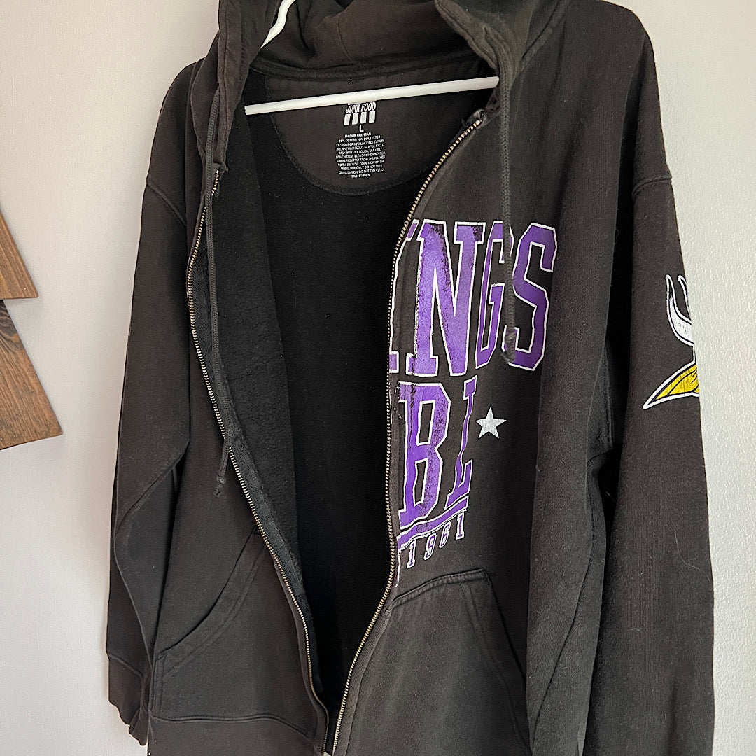 MN Football Zip Up Hooded Sweatshirt
