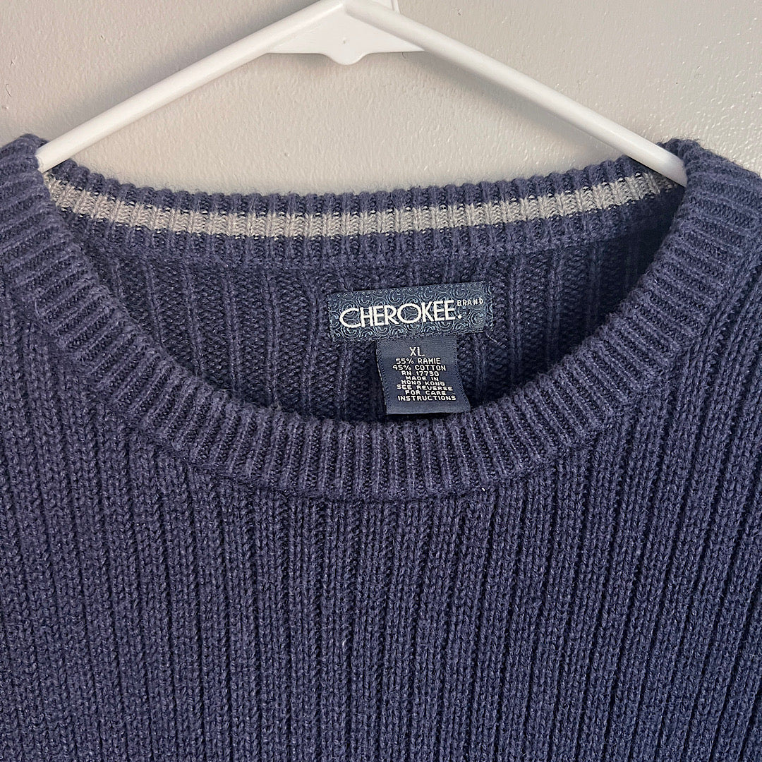 Vintage Cherokee Navy Striped Crewneck Sweater