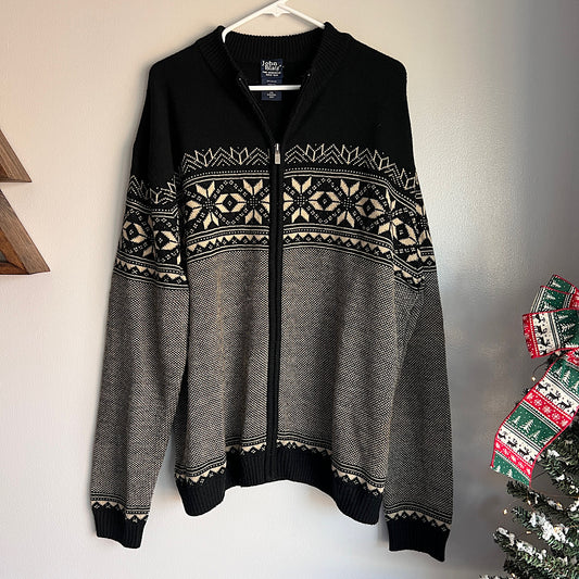 Vintage Fair Isle Zip Sweater