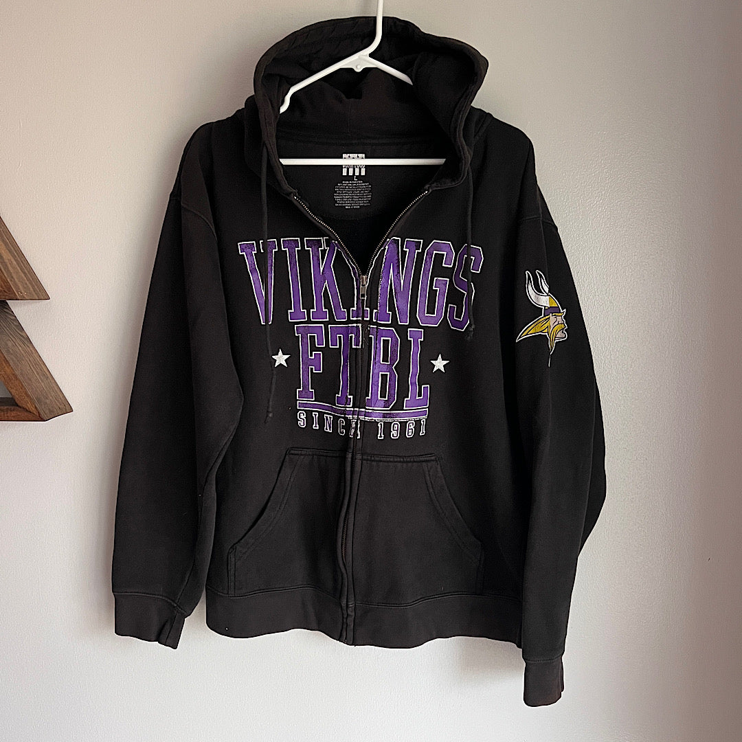 MN Football Zip Up Hooded Sweatshirt
