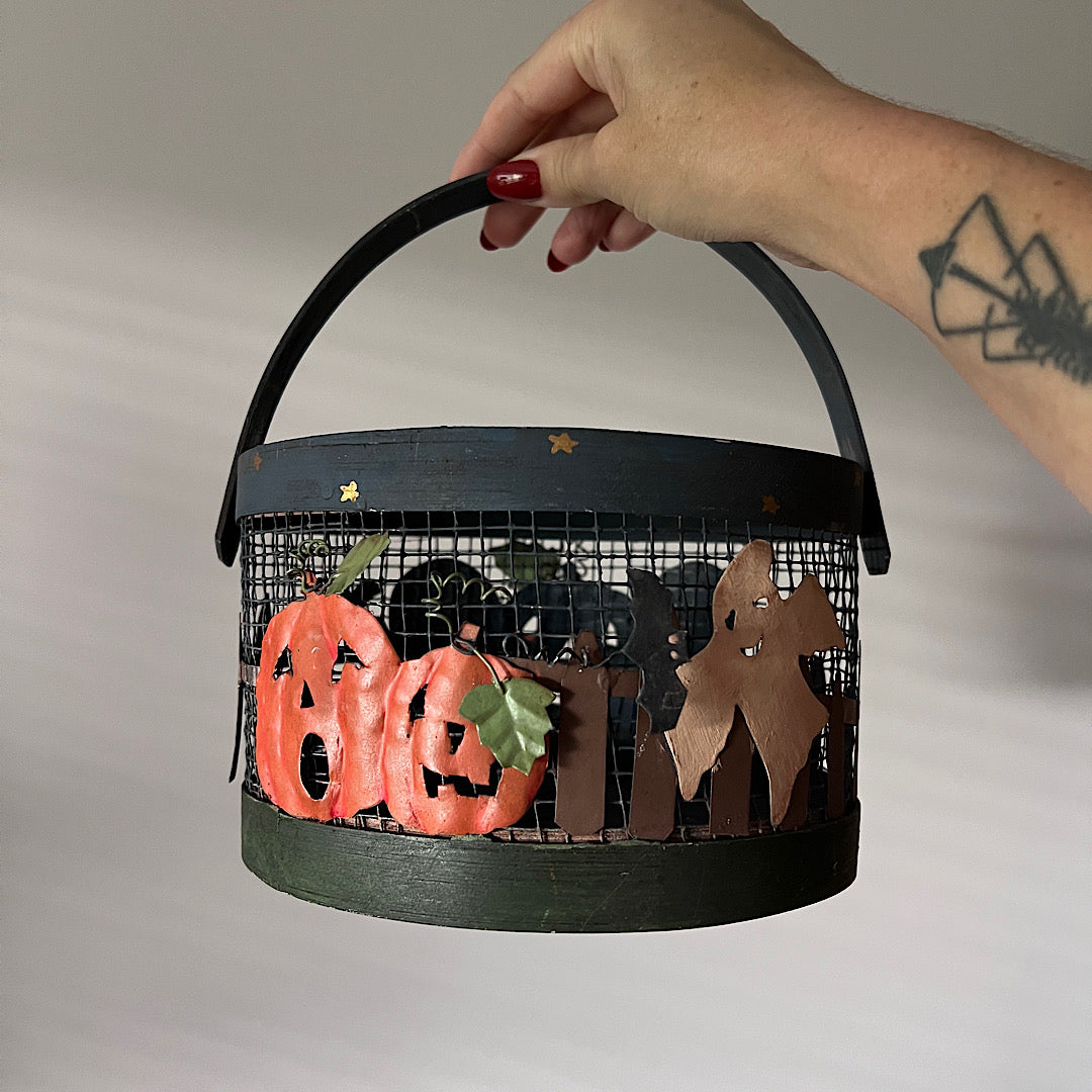 Halloween Pumpkins Ghost Basket
