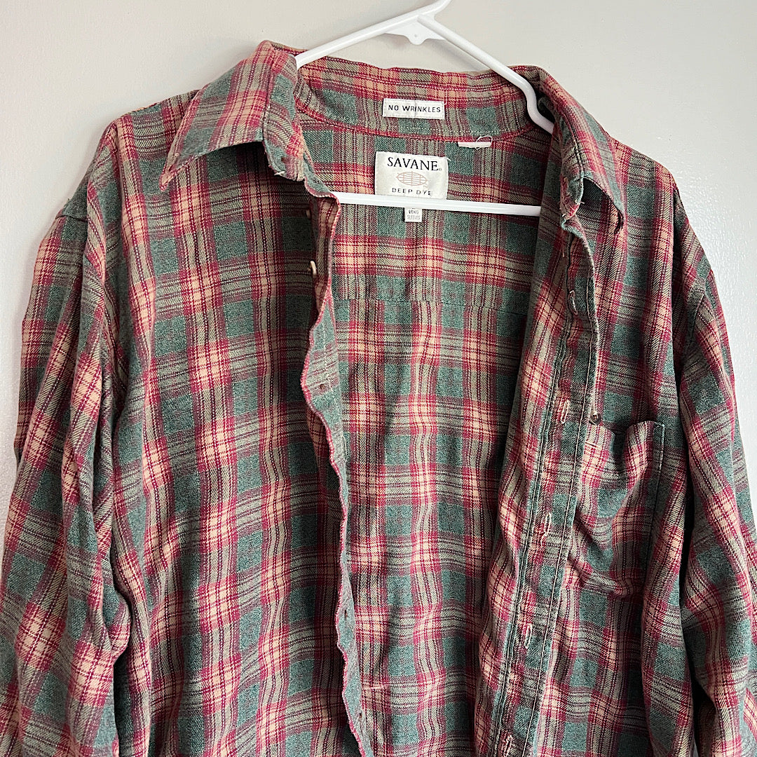 Vintage Savane Plaid Button Shirt