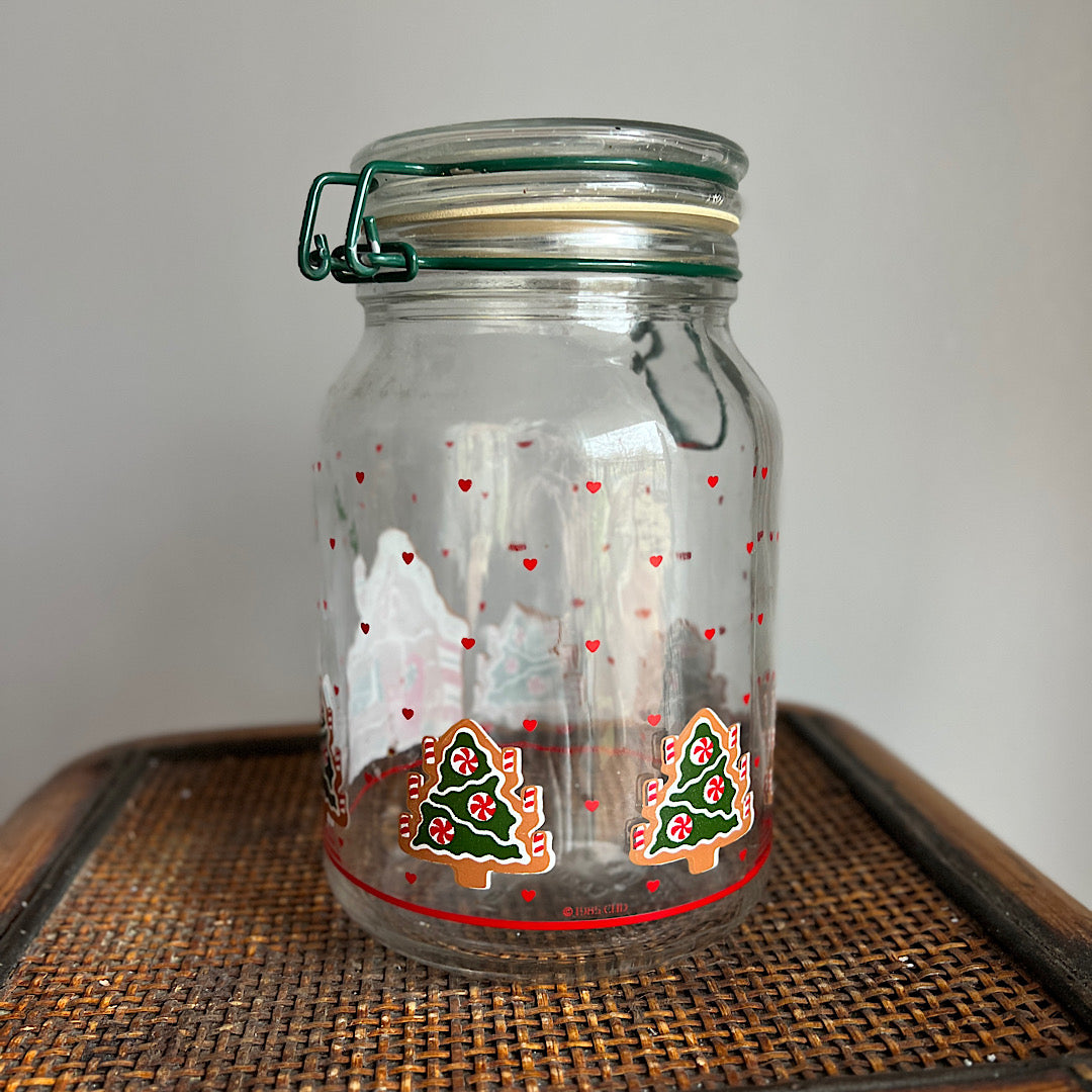 Vintage Gingerbread House Large Glass Canister