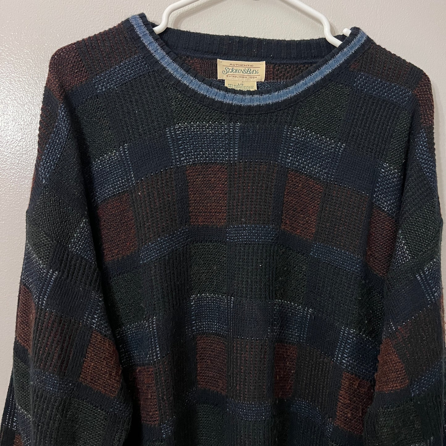 Vintage St. John's Bay Plaid Sweater