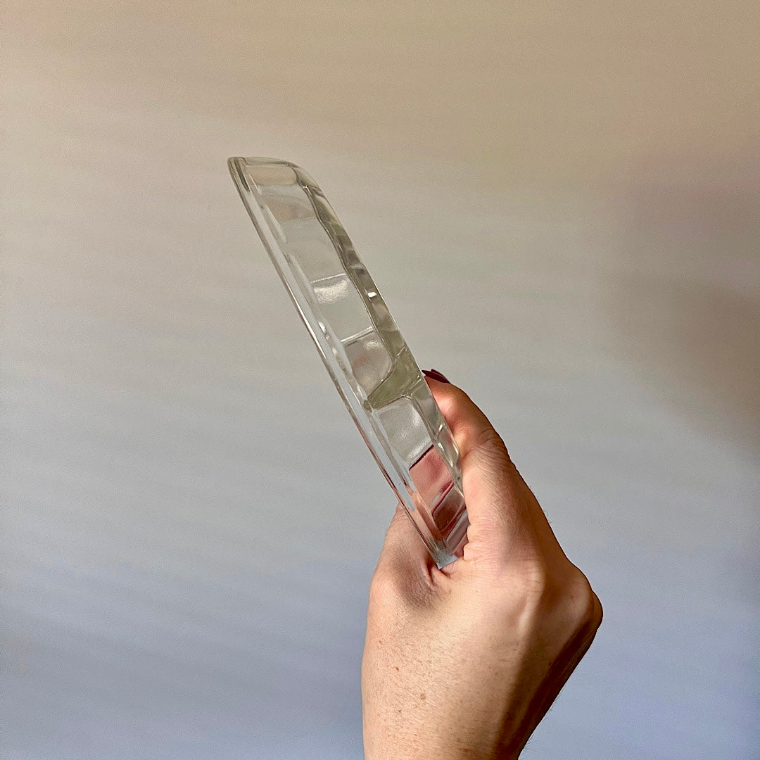 Vintage Divided Crystal Trinket Jewelry Glass Dish