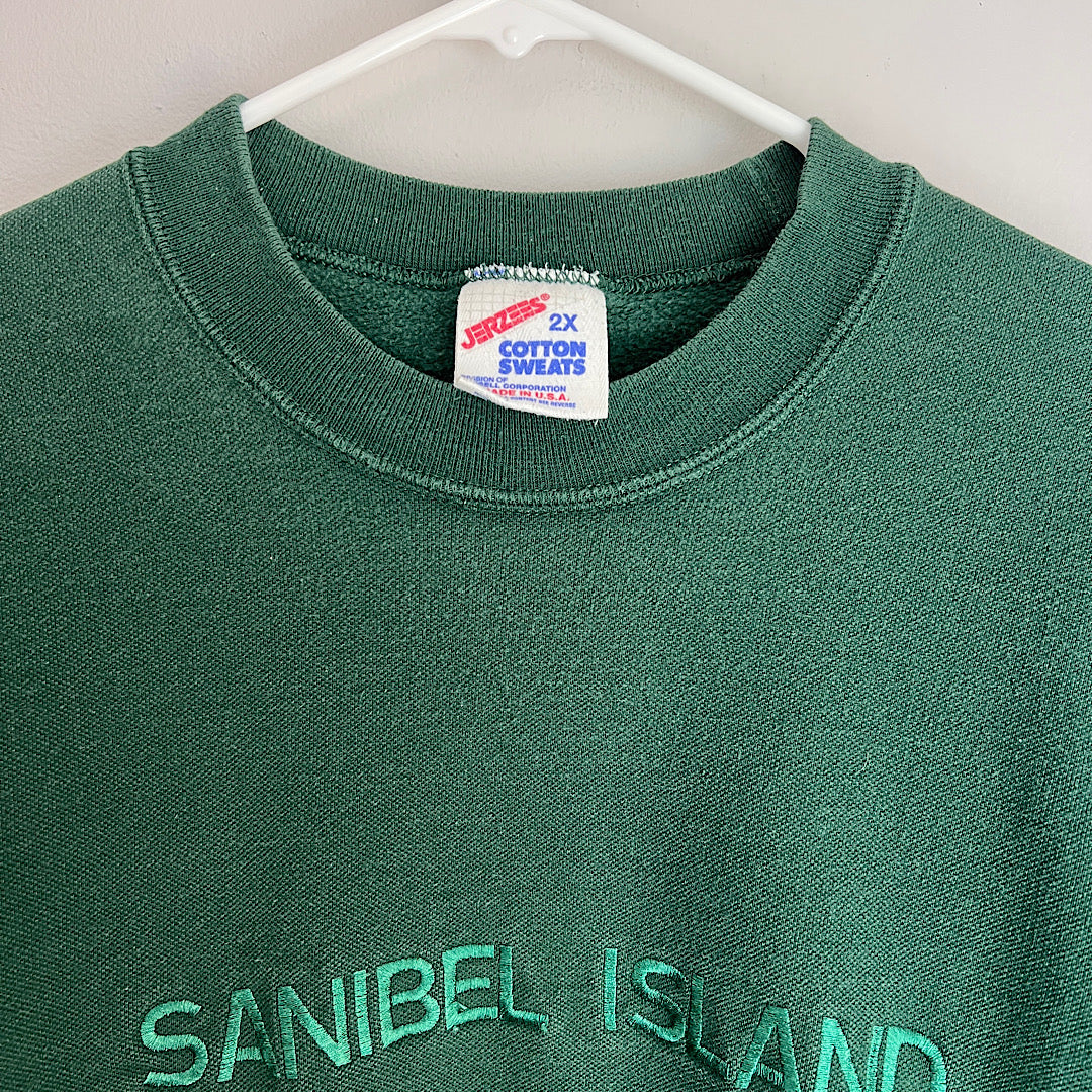 Vintage Sanibel Island Embroidered Crewneck Sweatshirt