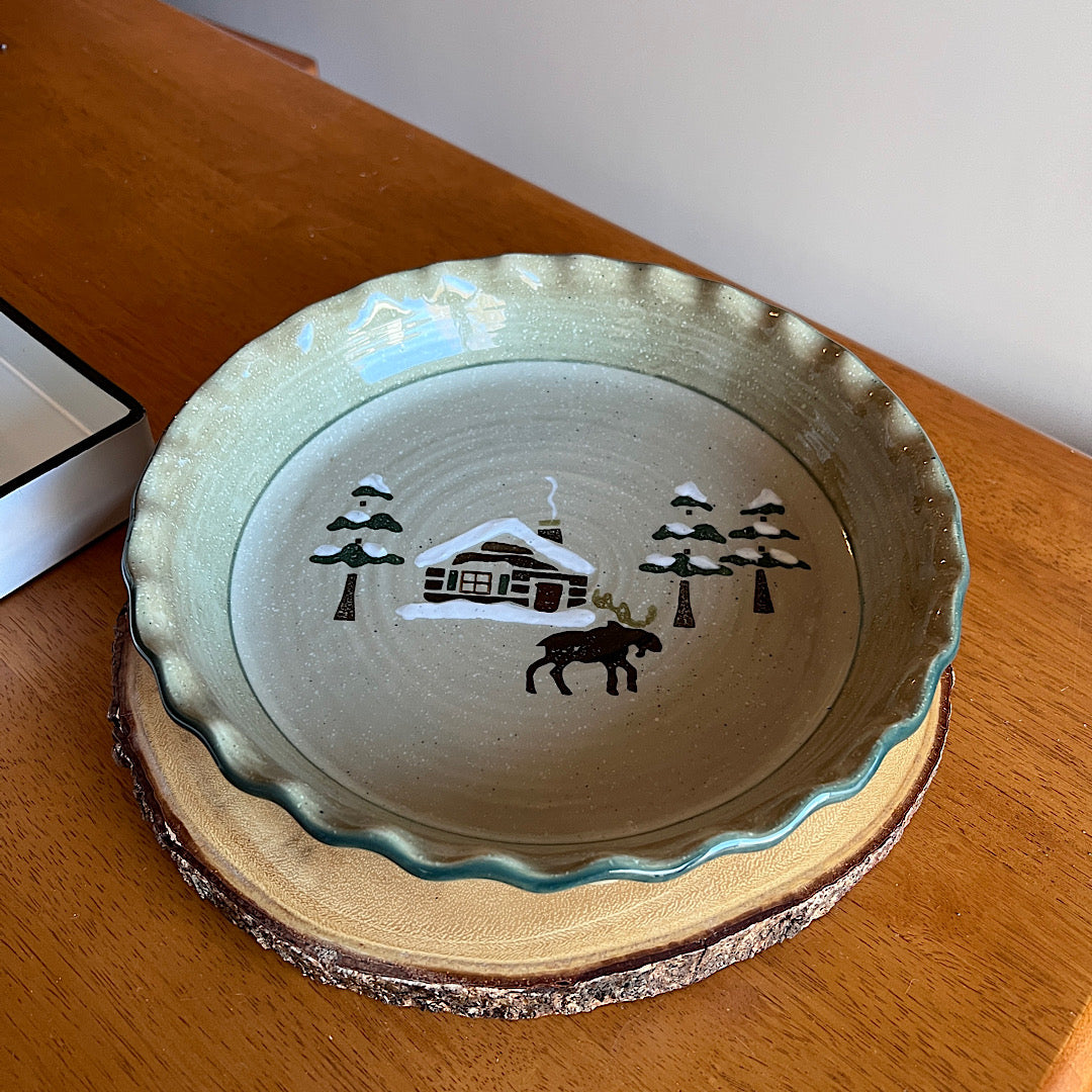 Vintage Sonoma Lodge Pie Stoneware Plate