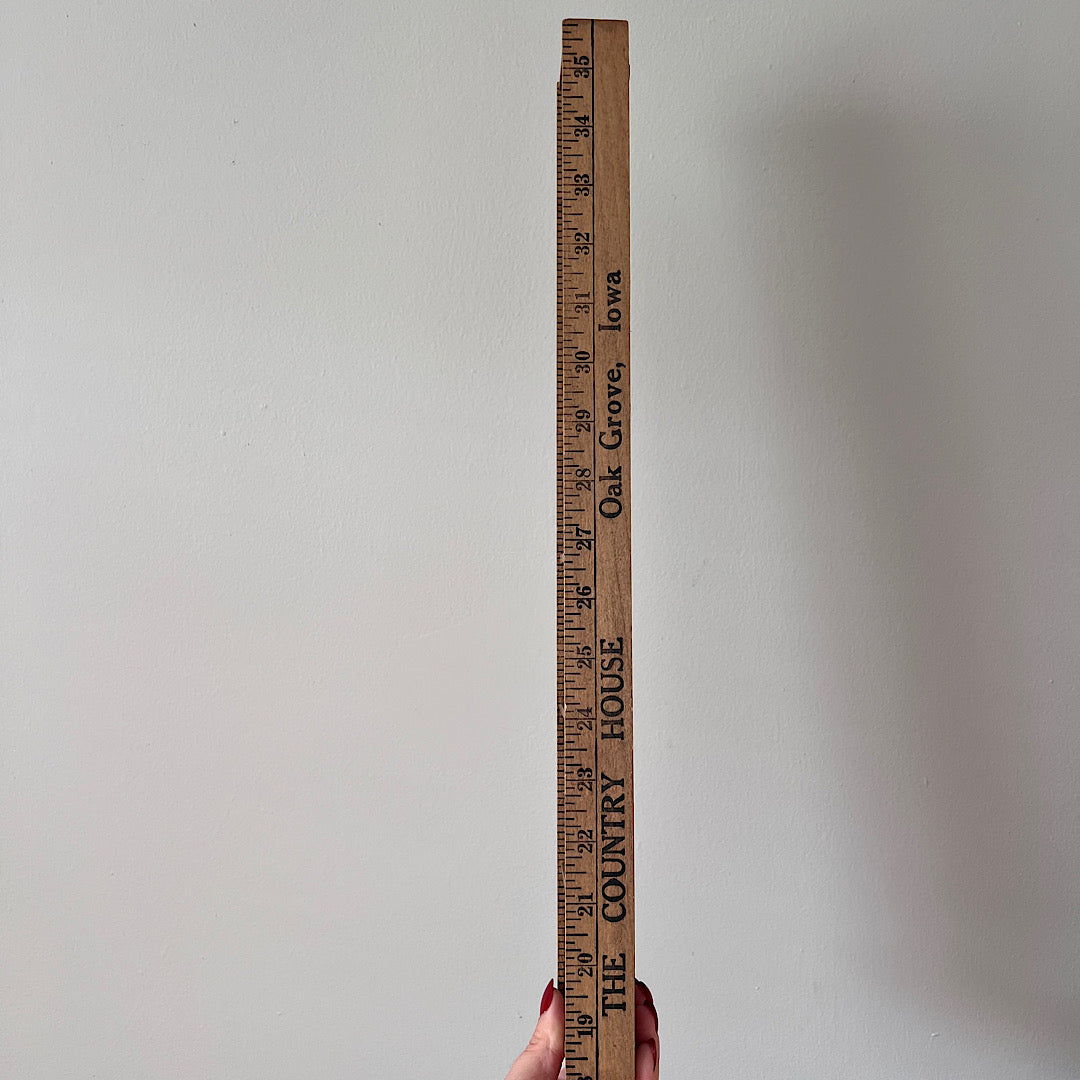 Vintage Yardstick Trinket Wall Shelf