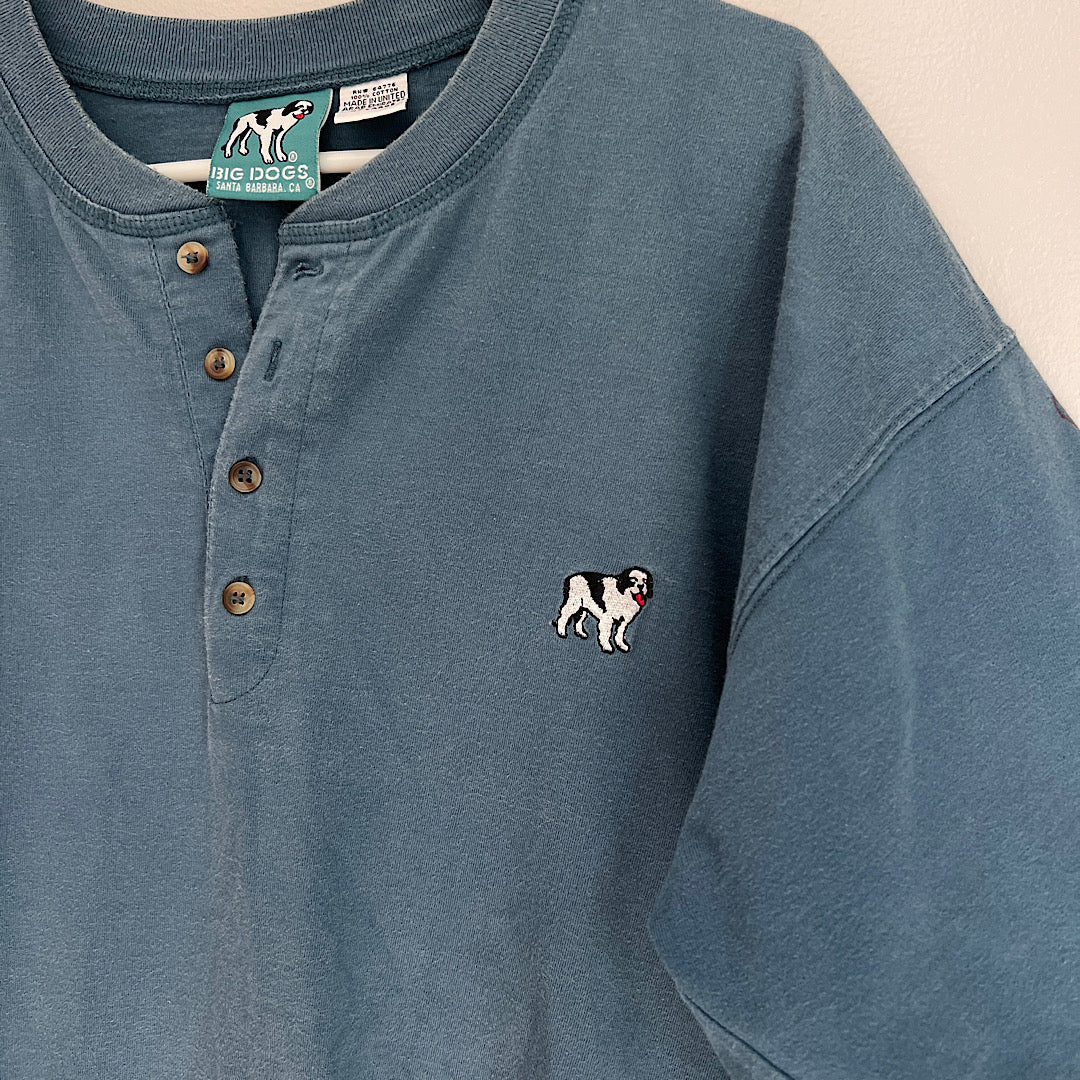 Vintage Big Dogs Embroidered Button T-Shirt